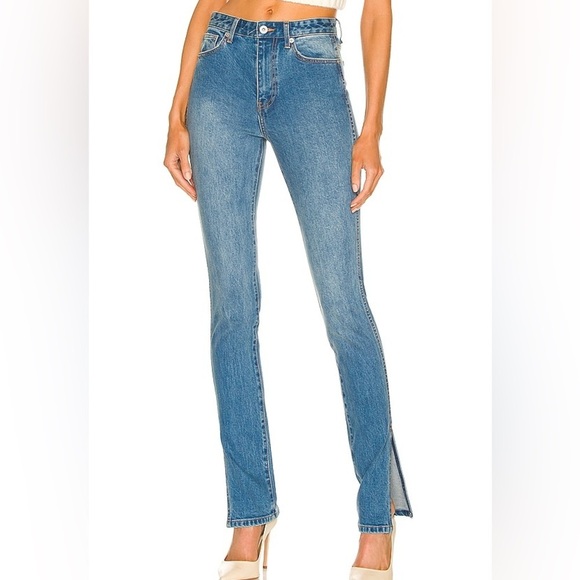 Something Navy Denim Skinny Split Hem Jeans Size 2 - Picture 2 of 9